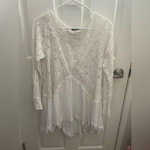 White flowy Fleetwood Mac inspired top